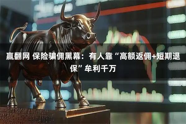 赢翻网 保险骗佣黑幕：有人靠“高额返佣+短期退保”牟利千万